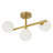 3-Light Glass Semi Flush Mount