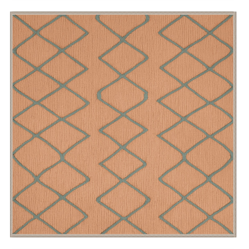 Tapis brun treillis lavable à la machine, Carré 4 pi