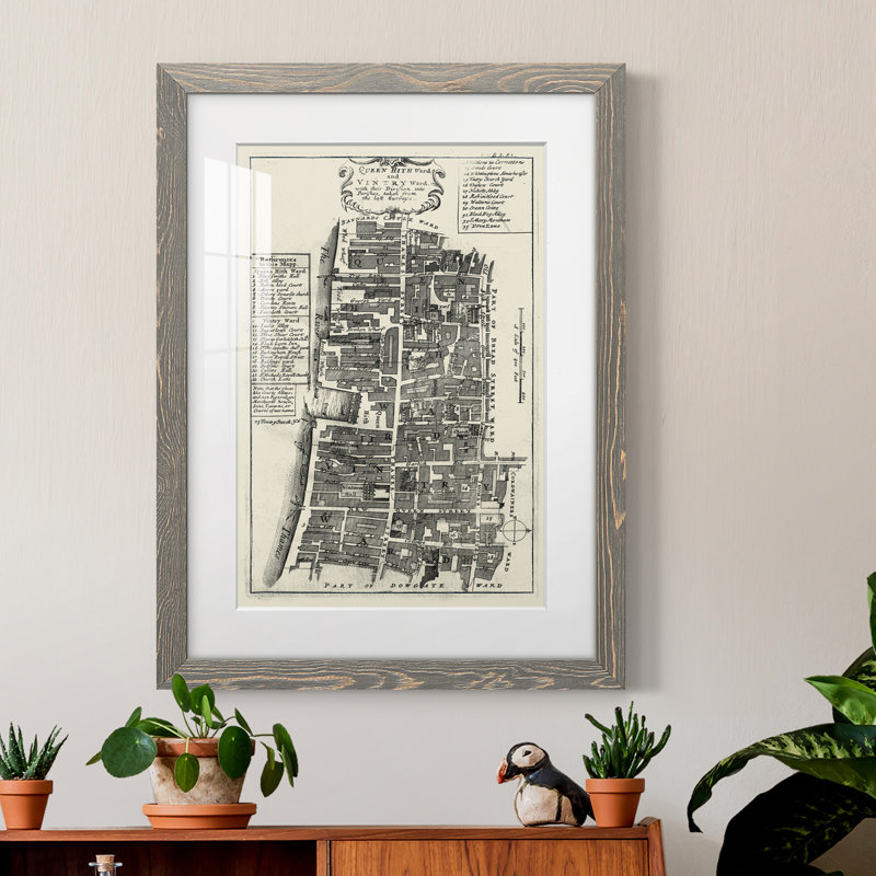 Quays Of London IV - Peinture encadrée, gris, H 44 po x l 31 po x P 1 po