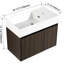 Meuble-lavabo pour salle de bain, lavabo en résine de 30 po, conception élégante pour meuble-lavabo avec lavabo, poignée biseautée à 45 °,