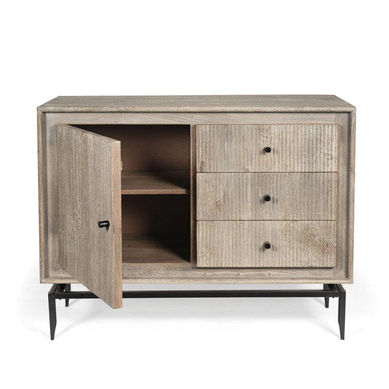 Solid Wood Accent Cabinet, Gray
