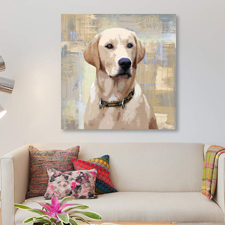«Labrador Retriever», impression sur toile, H 18 po x l 18 po x P 1,5 po, Pas de tapis, Toile tendue