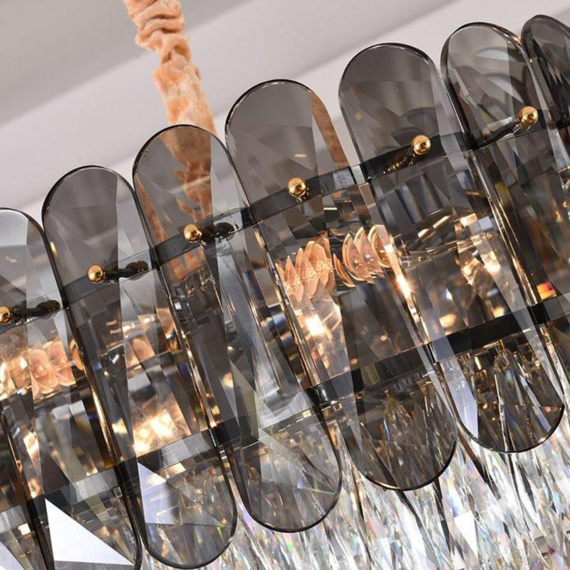 Quill 2 - Light Crystal Chandelier, 30cm H x 60cm W x 60cm D