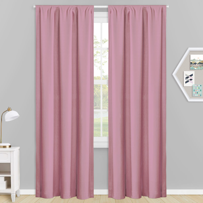 Paire de rideaux occultant et isolant avec passe-tringle Morelock, Rose