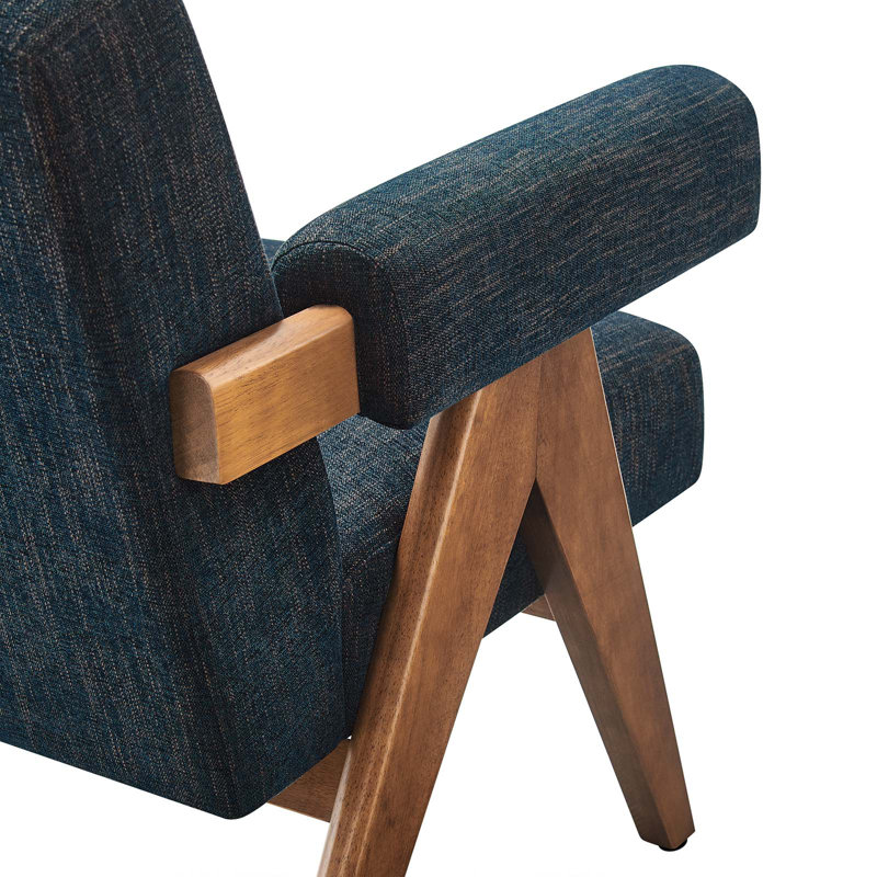 Fauteuil Lyra, 100 % polyester bleu marine