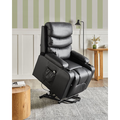 Electric Recliner Chair ETER Faux Leather Black