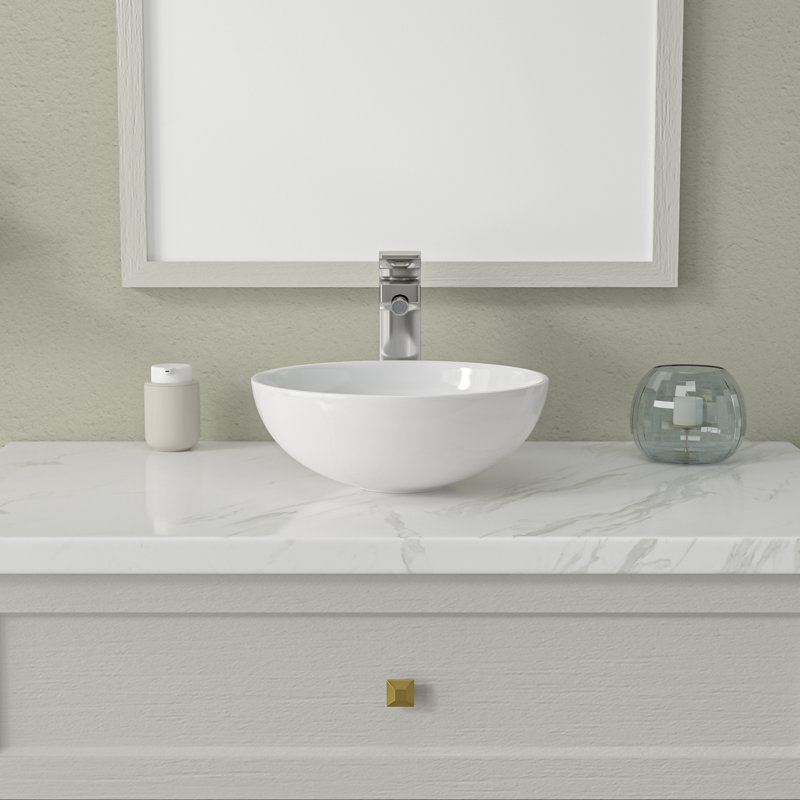 Lavabo vasque en céramique 16 po x l 16 po