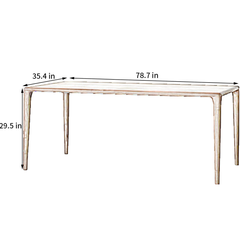 Table de salle à manger Modern, H 29,5 po x L 78,7 po x l 35,4 po