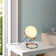 1-Light Small Table Lamp For Bedroom Bronze Metal Bedside Lamp White Lamp Plug In Globe Table Lamp