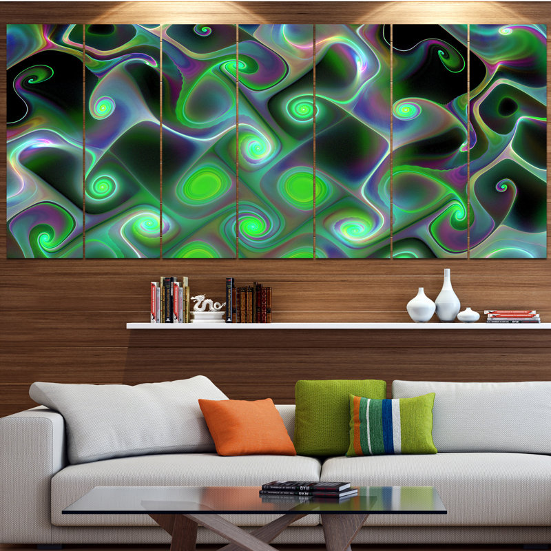 " Dark Green Fractal Swirls "