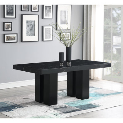 Black Faux Marble Dining Table