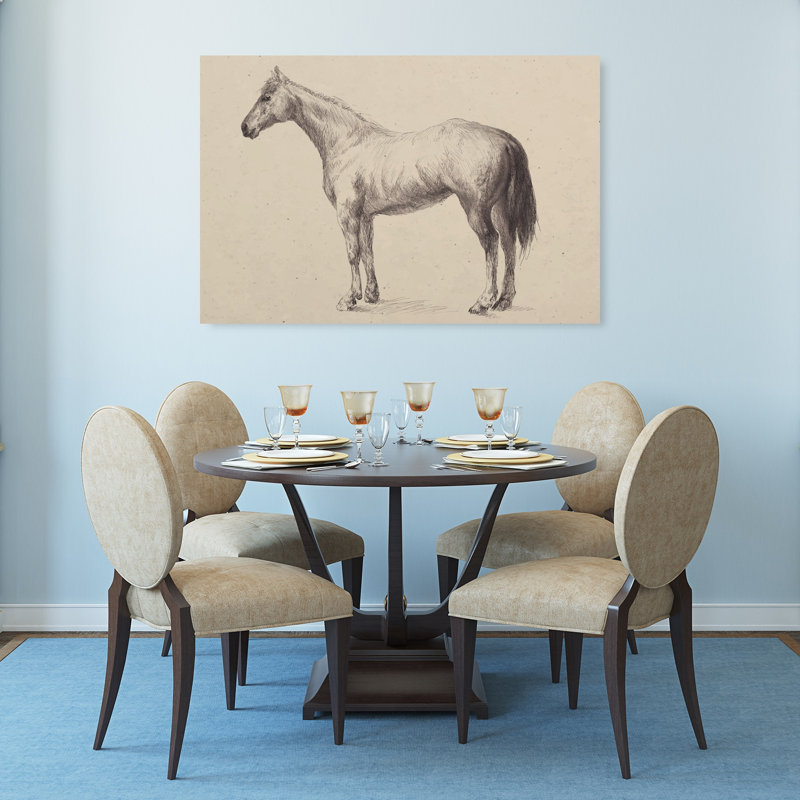 Reproduction d'art mural cheval debout, 32" H x 48" W
