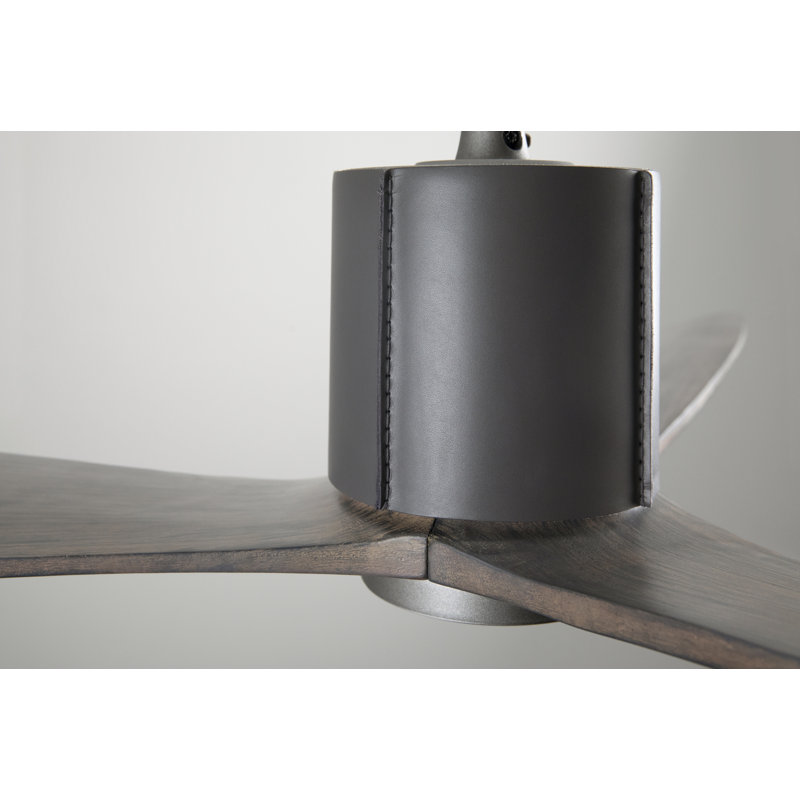 LeatherLuxe 54'' Ceiling Fan with LED Lights, Graphite/Gray, Handheld Remote Control, Graywash