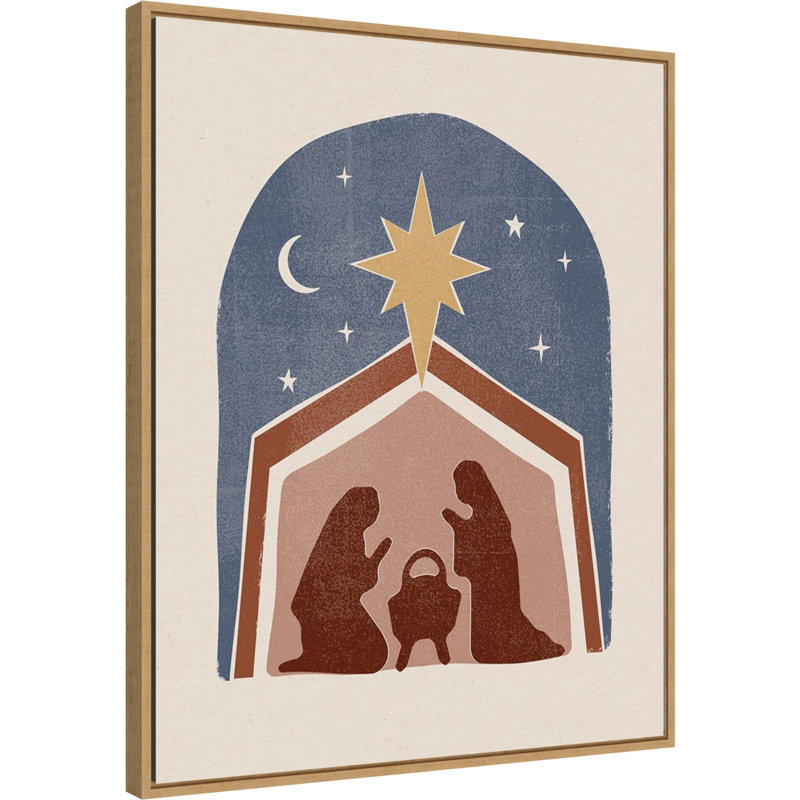 Boho Nativity Scene Framed Canvas Wall Art, 23" x 28"