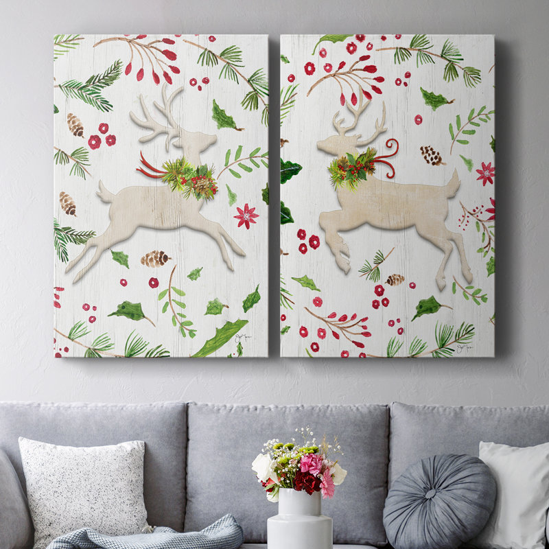 Toile tendue avec châssis I-Premium de Fancicot Holiday Reindeer