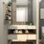 Miroir mural en bois avec un cadre fin et minimaliste-413346692-413346715