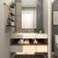 Wooden wall mirror with slim, minimalist frame-413346692-413346715