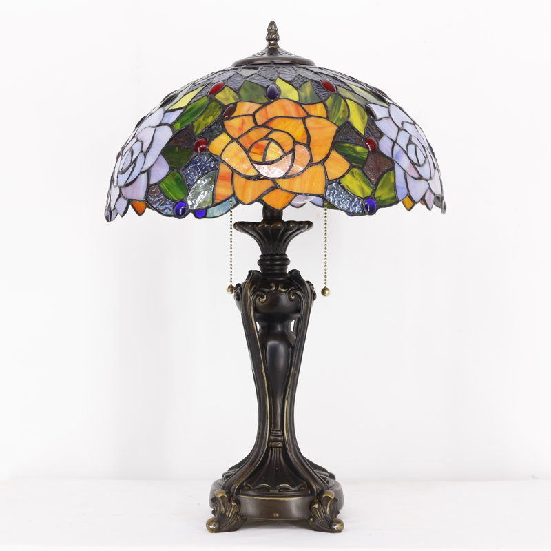 Lampe de table en verre teinté Tiffany