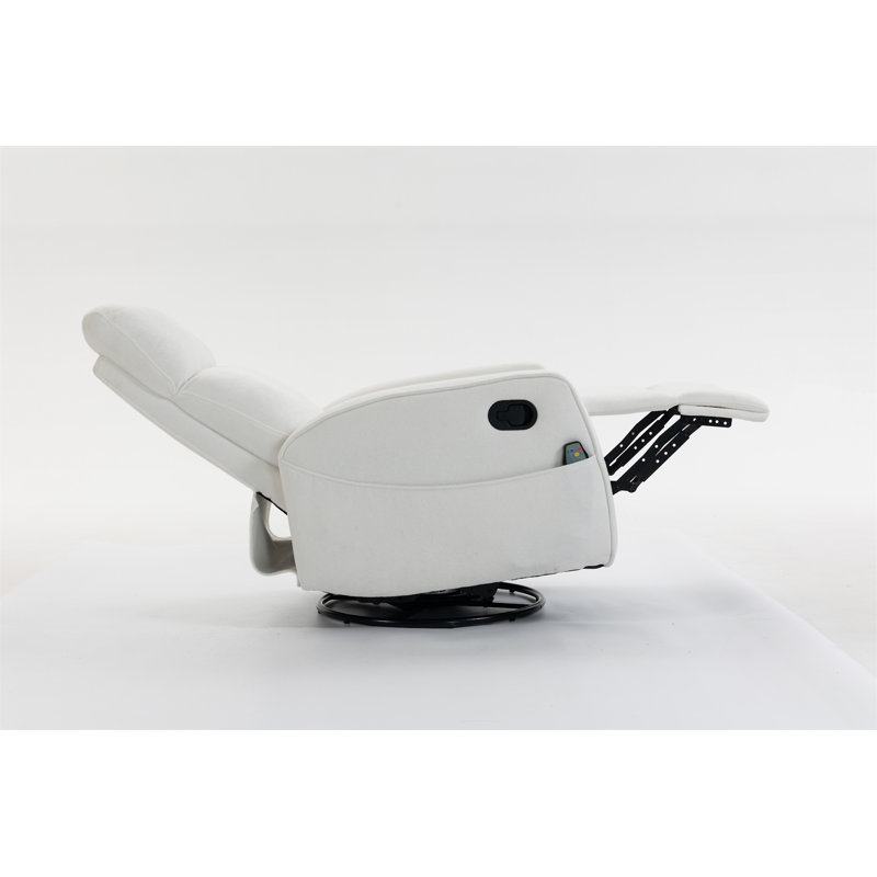 Fauteuil court en peluche, Velours blanc crème