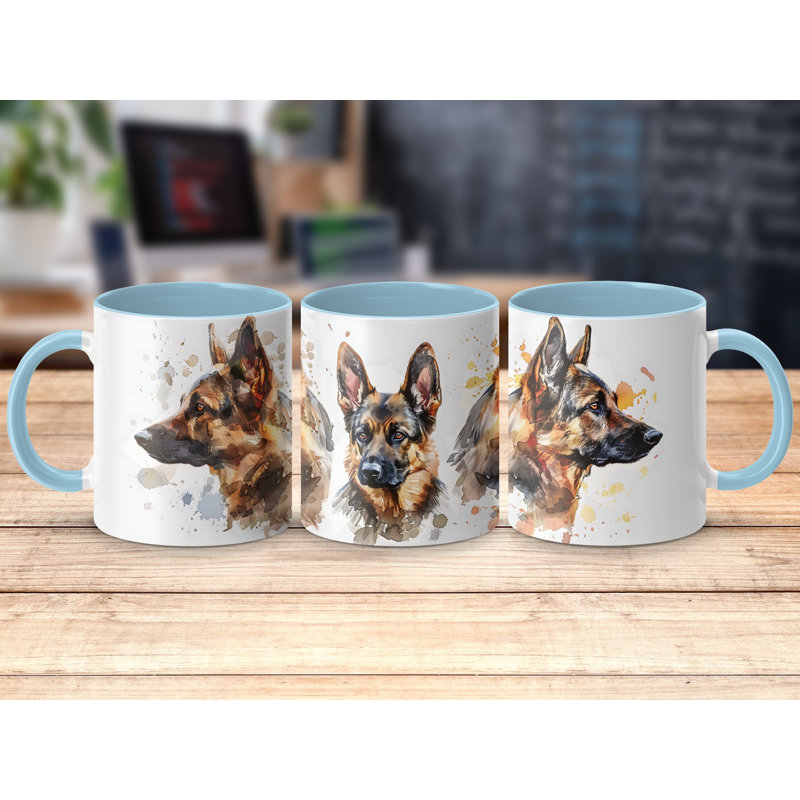11oz Watercolour Airedale Terrier Design Coffee Mug, 4
