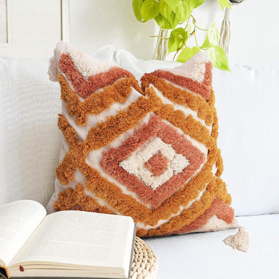 Geometric Cotton Thick N Thin Pillow Cover