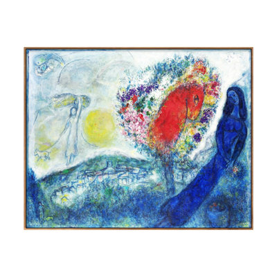 "Giclée sur toile" encadrée par Marc Chagall, art mural pour décor de bureau à domicile