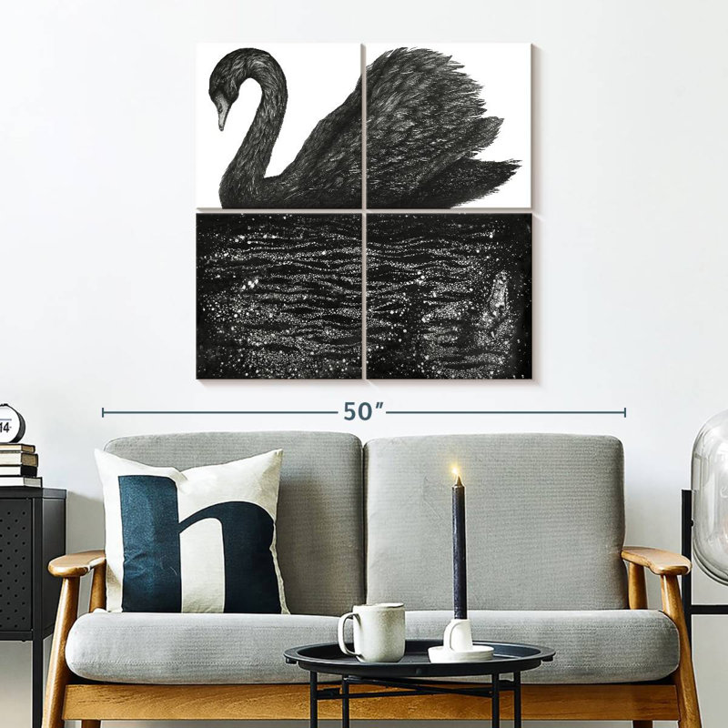 Brampt Black Swan Reflection, 32" H x 32" W