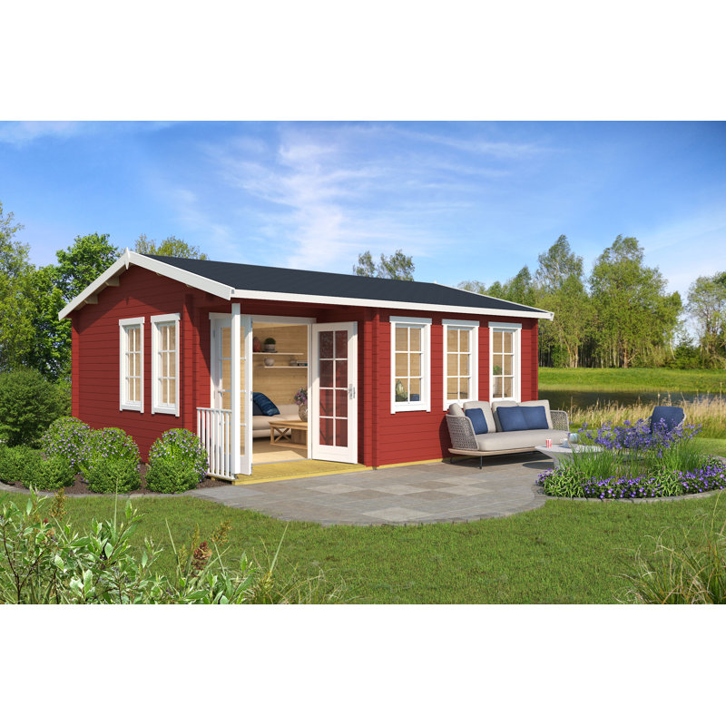Lasita Sri Lanka 18.5 x 16 Ft. Apex Roof Premium Log Cabin With Tempered Double Glazing (44mm)
