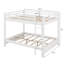 Grand lit superposé en bois avec échelle, cadre de lit plateforme en bois massif pour enfants adolescents-897210899