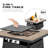 Outdoor 28 Inch 50,000 BTU Propane Gas Iron Fire Pit Table with Cover, Ceramic Tabletop and Iron Frame, Lid and Lava Rocks, for Patio, Deck, Garden, Backyard, Brown and Black