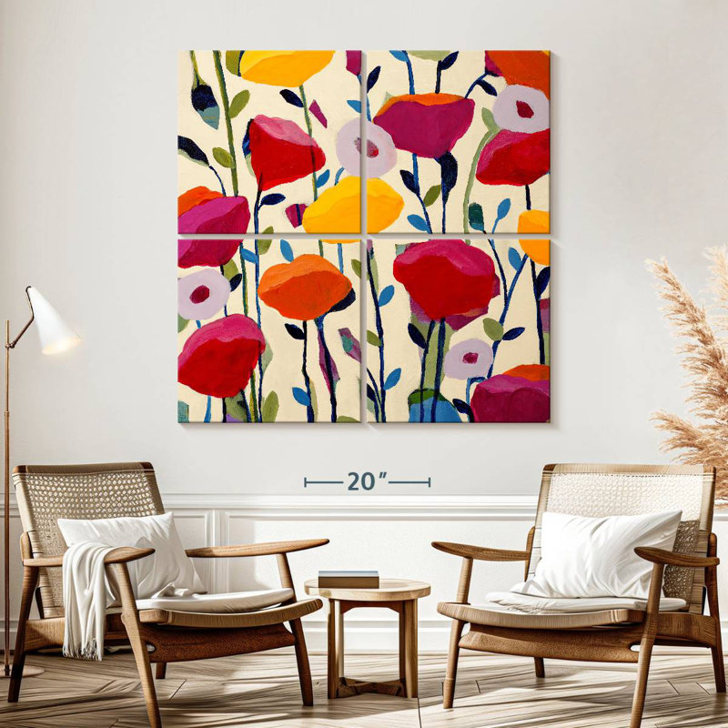 Harnek Bursting Poppies, H 57 po x l 57 po