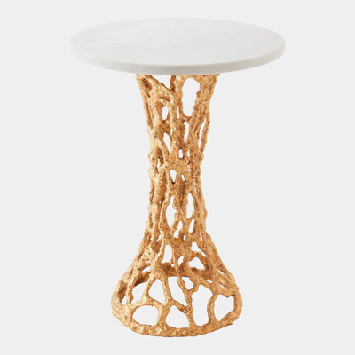 Perforated Marble End Table