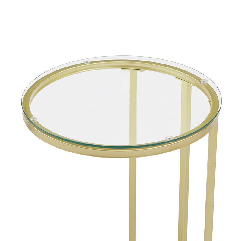 Table de bout en verre Sanath, Doré