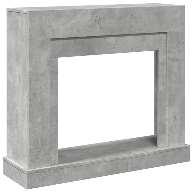 Fireplace Surround 39.4X11.8X34.4" Engineered Wood, Concrete Gray
