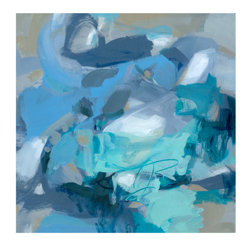 Abstract Blues I by Christina Long - Print on Canvas, Wrapped Canvas, 30.48 cm H x 30.48 cm W