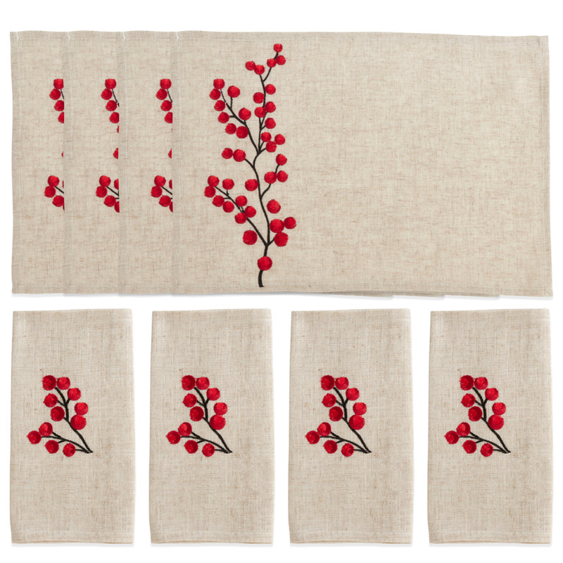Ensemble de napperons et serviettes Zaylee