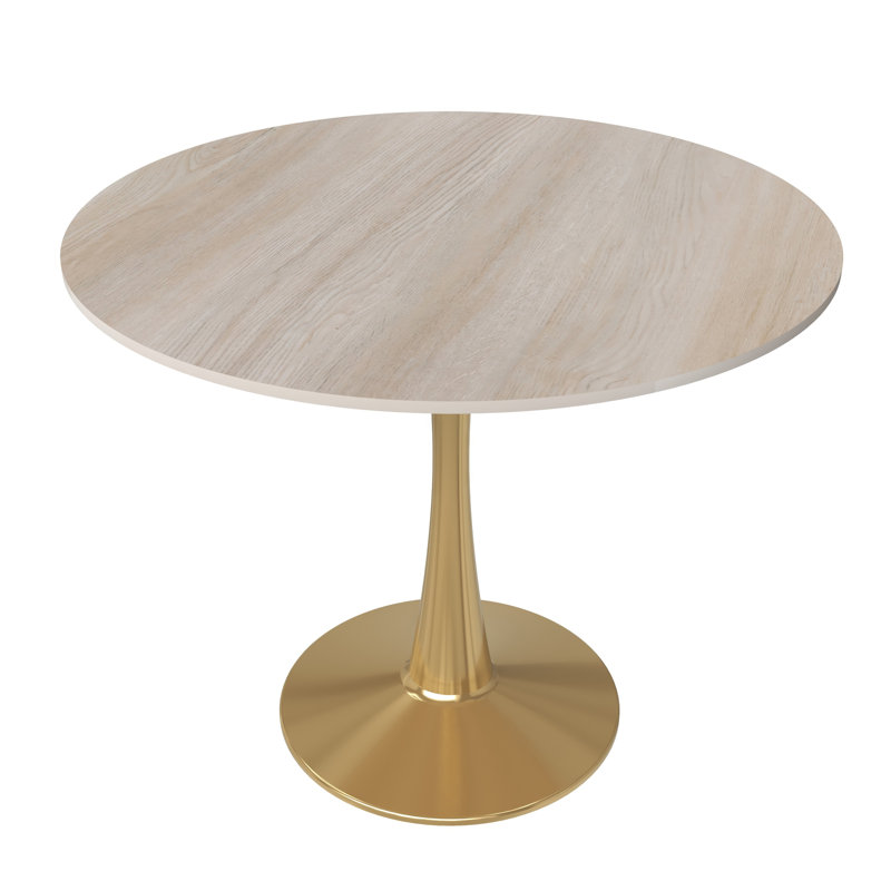 Table de salle à manger Dustin, Bois naturel, Gold, 31" Wide Sintered Stone