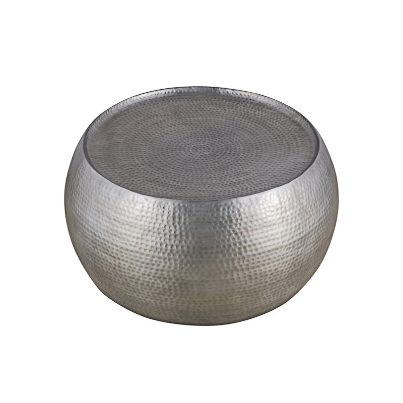 Table basse ronde contemporaine en aluminium, Argent argent