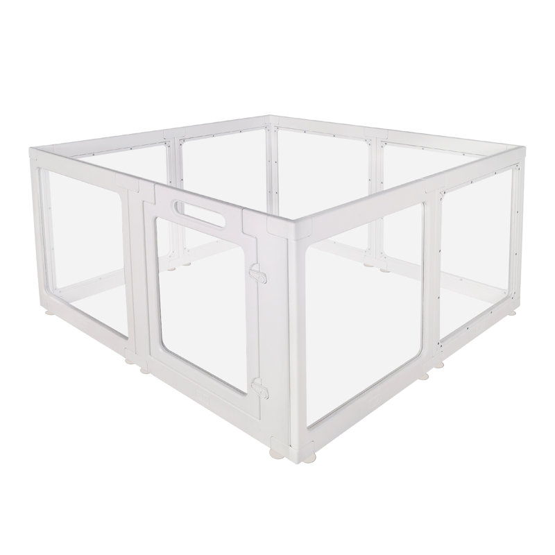 Parc pour chien transparent en acrylique transparent - clôture transparente pour chiots et enclos pour animaux avec barrière sécurisée, 8 panneaux