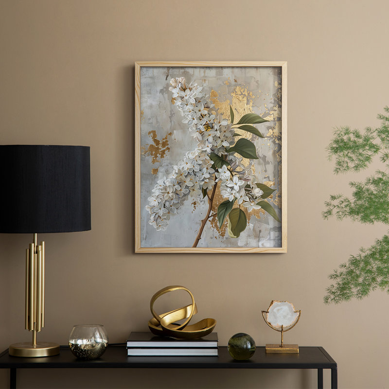 Reproduction encadrée FLORAL Series CCXLVII - bois massif, H 21 po x l 17 po