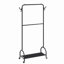 Support à vêtements en métal, support à vêtements roulant, support à vêtements à double suspension, organisateur de garde-robe autoportant avec tablettes