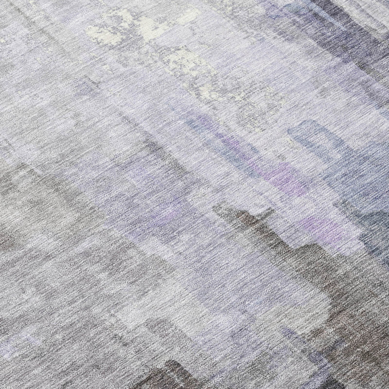 Machine Washable Indoor/Outdoor Chantille ACN2668 Abstract Rug, 2'6" x 3'10", Lavender