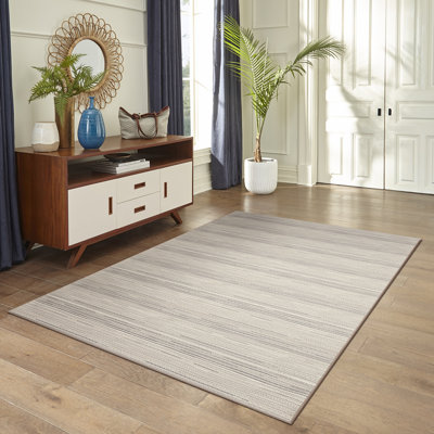 Tapis beige / brun en polypropylène / polyester tissé à la machine Markeith