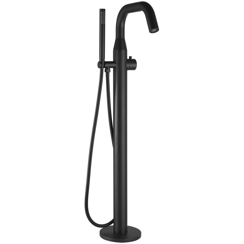 1 Handle Bathroom Tub Filler with Diverter, Matt Black