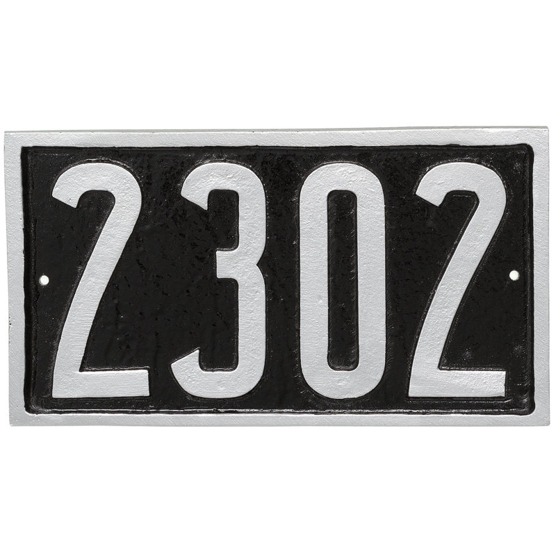 Plaque d’adresse murale sur 1 ligne, Noir / argent