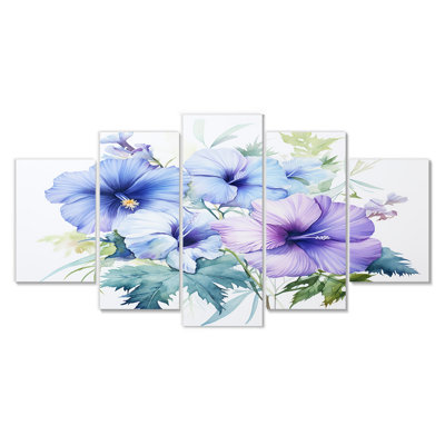Kenyatta - Hibiscus Wall Art Decor Set 5 Piece