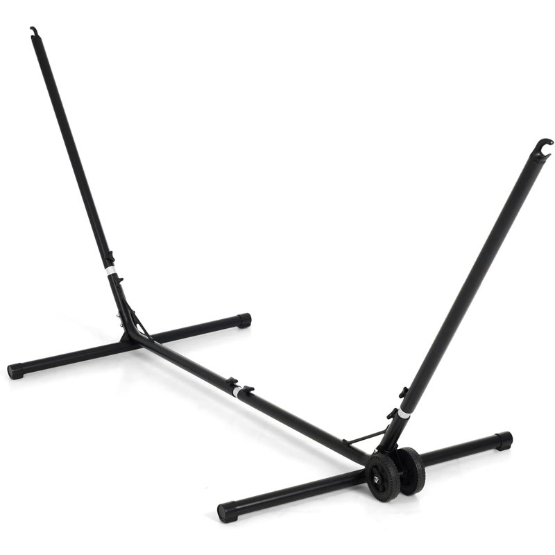 Support de hamac portatif robuste avec roulettes - structure en acier réglable, capacité de 450 lb, assemblage sans outil, conception résistante aux intempéries