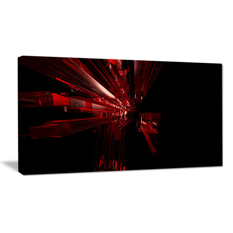 3D Red Crystal Background - Wrapped Canvas Graphic Art, 20" H x 40" W x 1" D