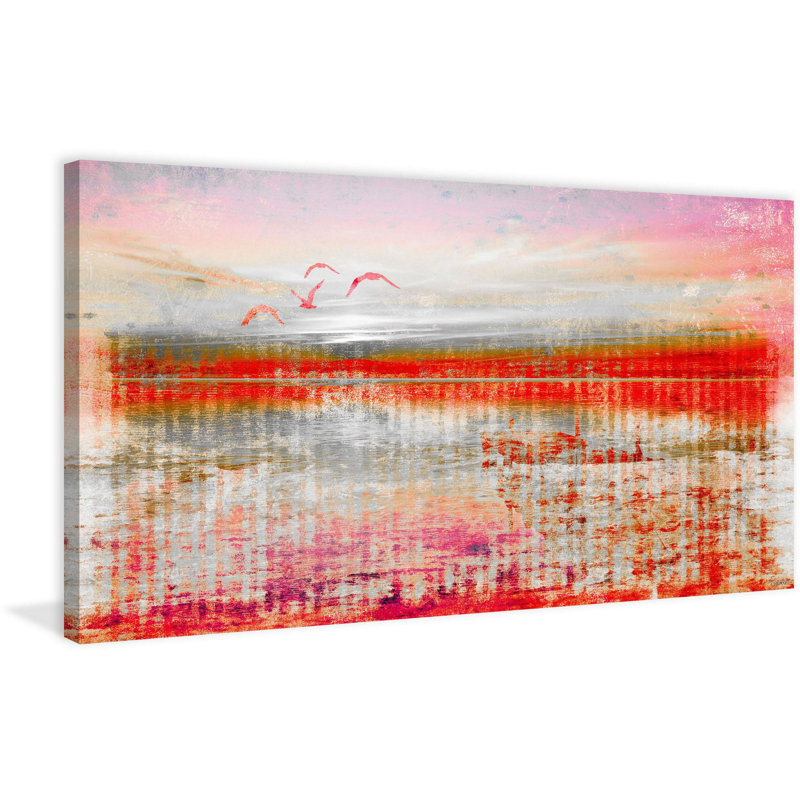« dock oiseaux » par parvez taj,, impression sur toile tendue, H 30 po x l 60 po
