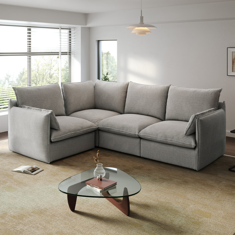 Canapé rembourré en nuage, canapé modulaire modulaire, canapé confort rembourré de duvet moderne avec housse amovible pour salon, siège profond
